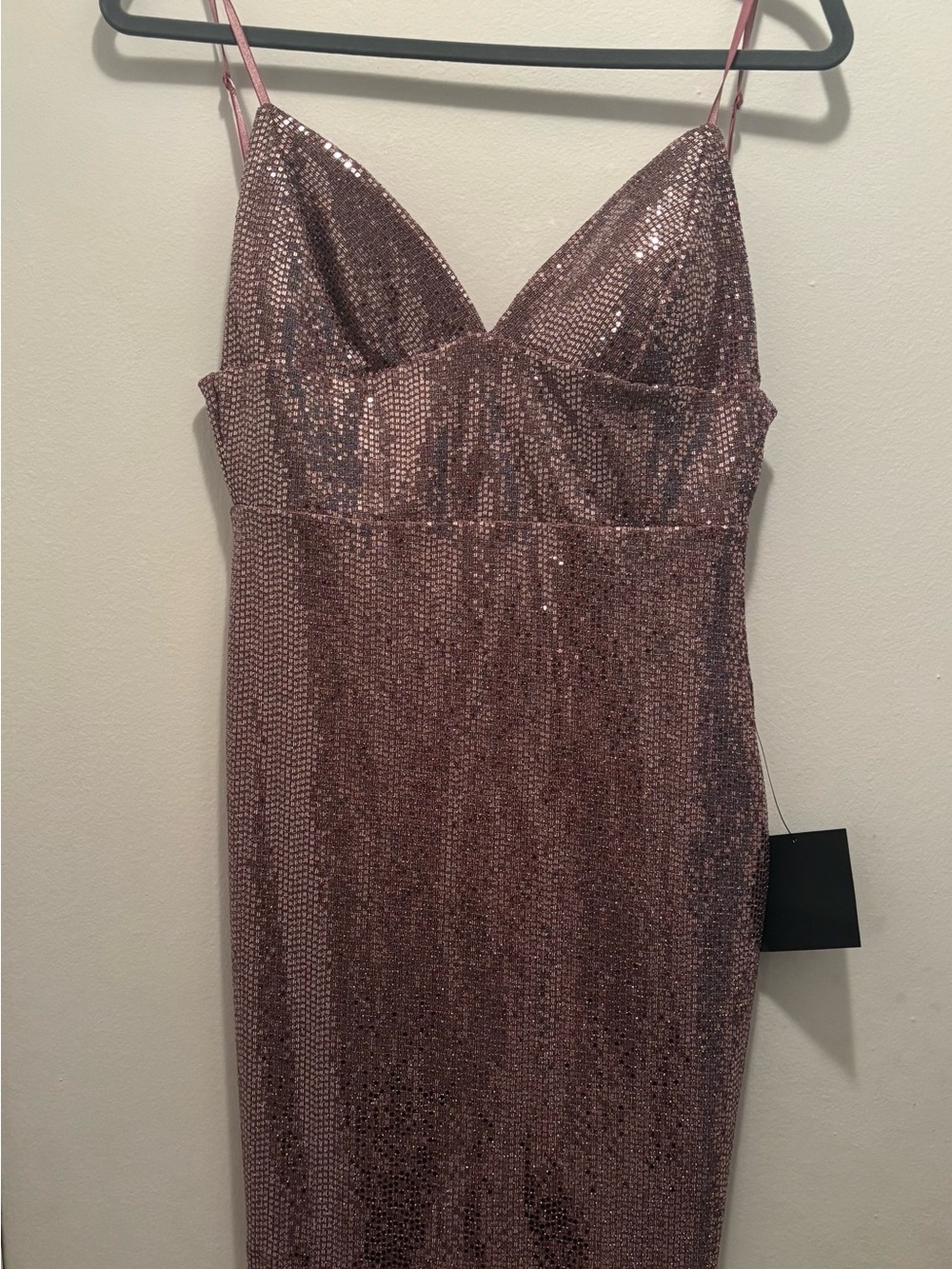 Lulu's Dusty Rose Sequin Midi Dress